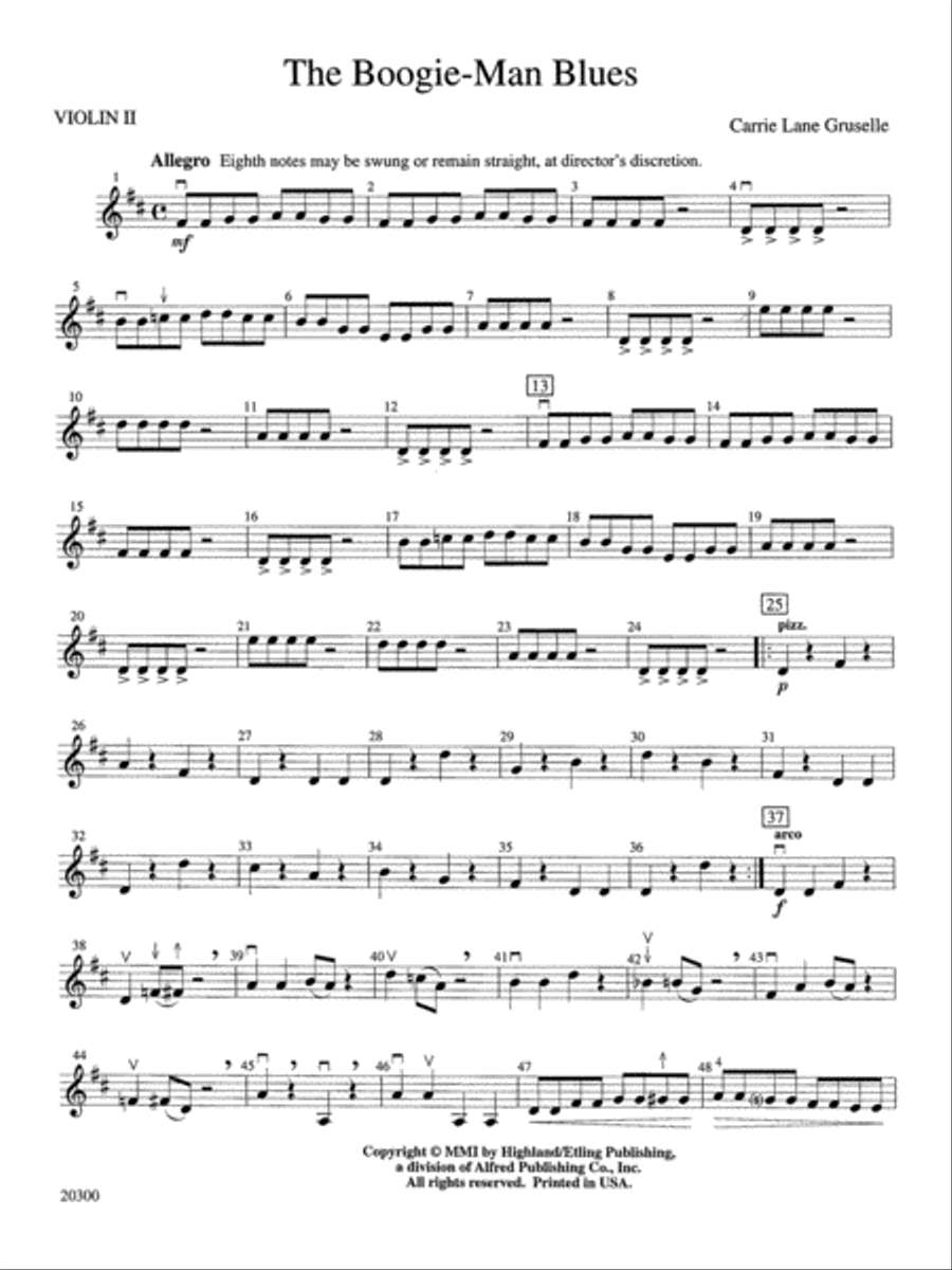 The Boogie-Man Blues: 2nd Violin String Orchestra scores gallery preview page 1