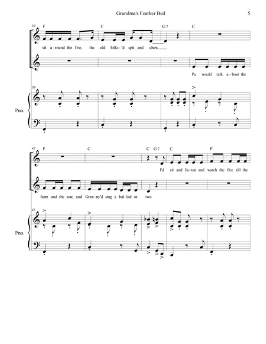 Grandma's Feather Bed Mezzo-Soprano Voice scores gallery preview page 5