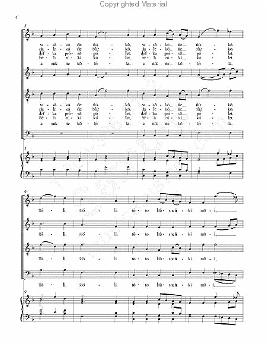 Brightly Shines the Moon 4-Part scores gallery preview page 3