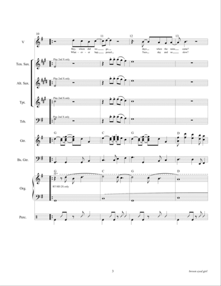 Brown Eyed Girl Tenor Saxophone scores gallery preview page 5