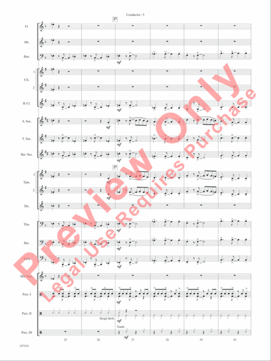 Swing, Santa, Swing Swing, Santa, Swing Concert Band scores gallery preview page 7
