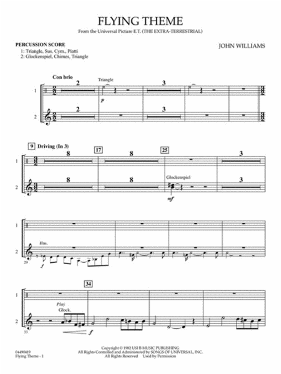 Flying Theme (from E.T.: The Extra-Terrestrial) Full Orchestra scores gallery preview page 8
