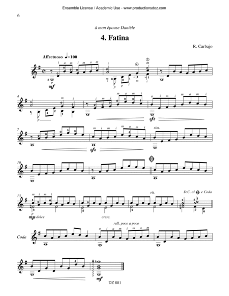 Au cœur des cordes Classical Guitar scores gallery preview page 6