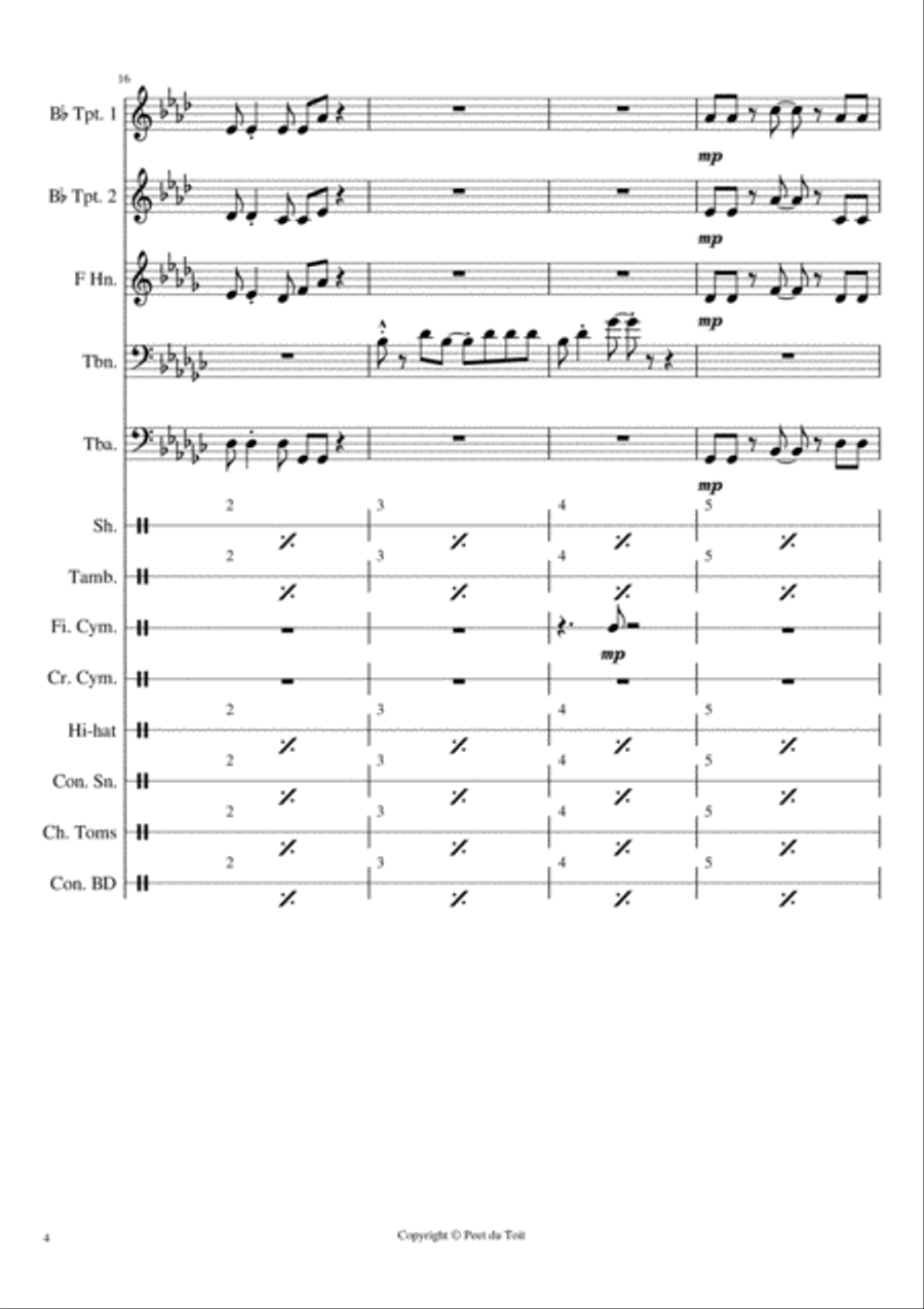 Day-o (the Banana Boat Song) Brass Ensemble scores gallery preview page 4
