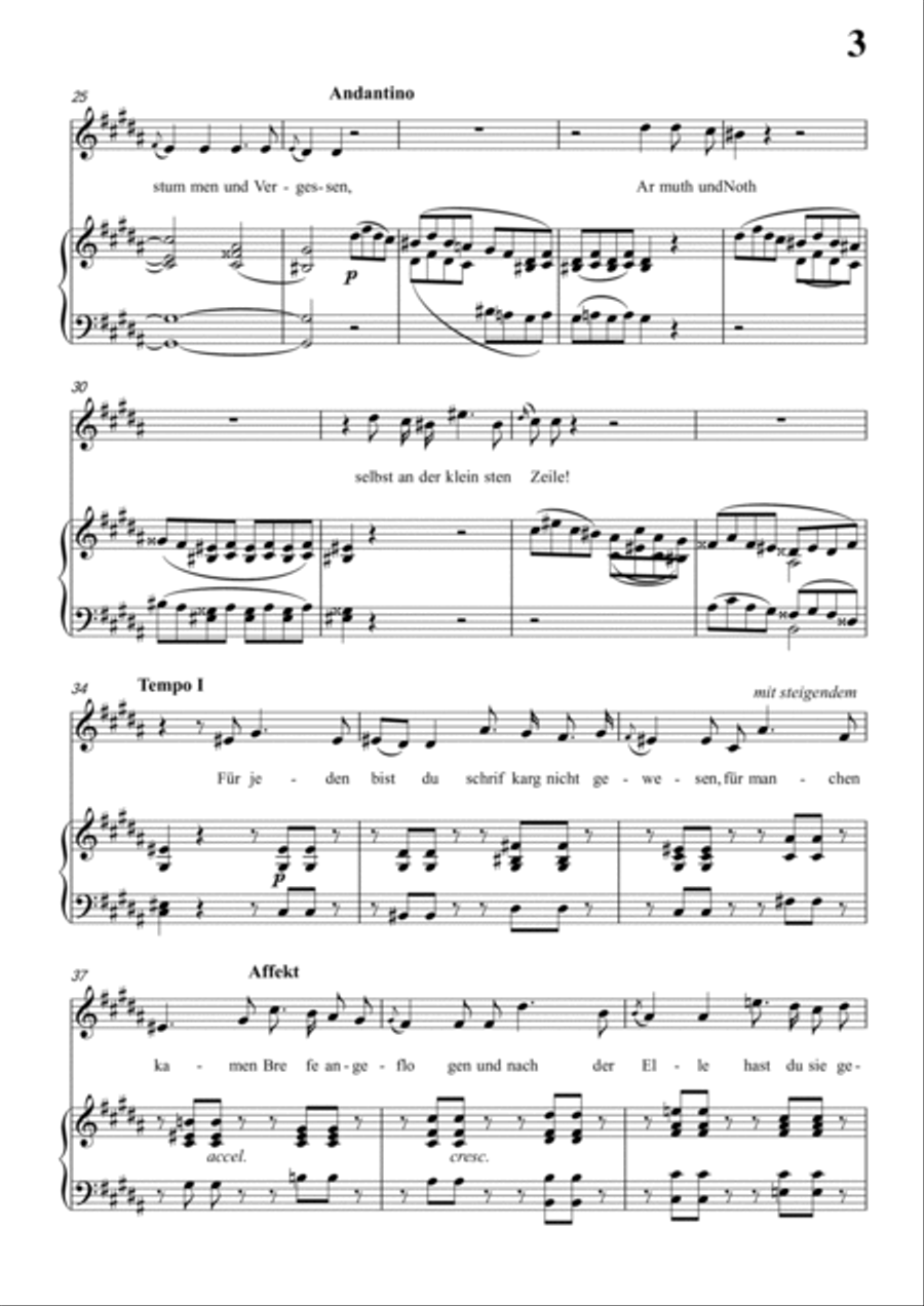 Schubert-Epistel(Herrn Joseph Spaun) in e minor,D.749,for Vocal and Piano Voice scores gallery preview page 4