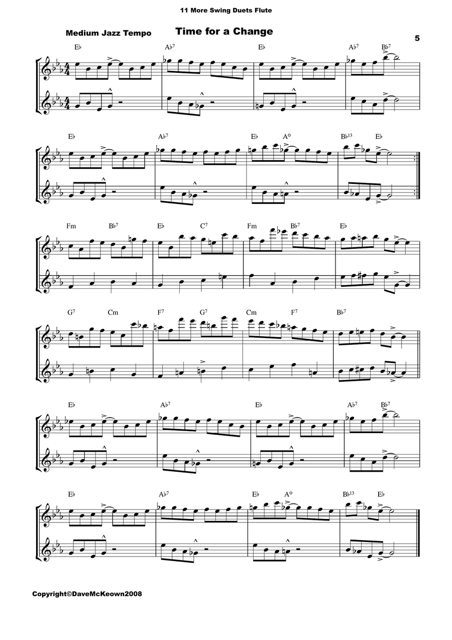 11 More Swing Duets for Flute Flute Duet scores gallery preview page 5