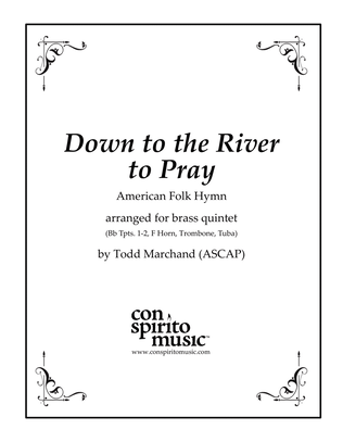 Book cover for Down to the River to Pray - brass quintet