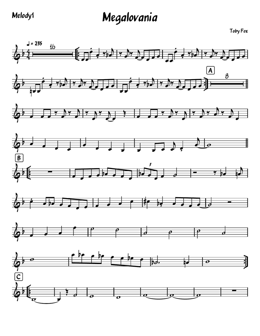 MEGALOVANIA (from Undertale) Small Ensemble scores gallery preview page 1
