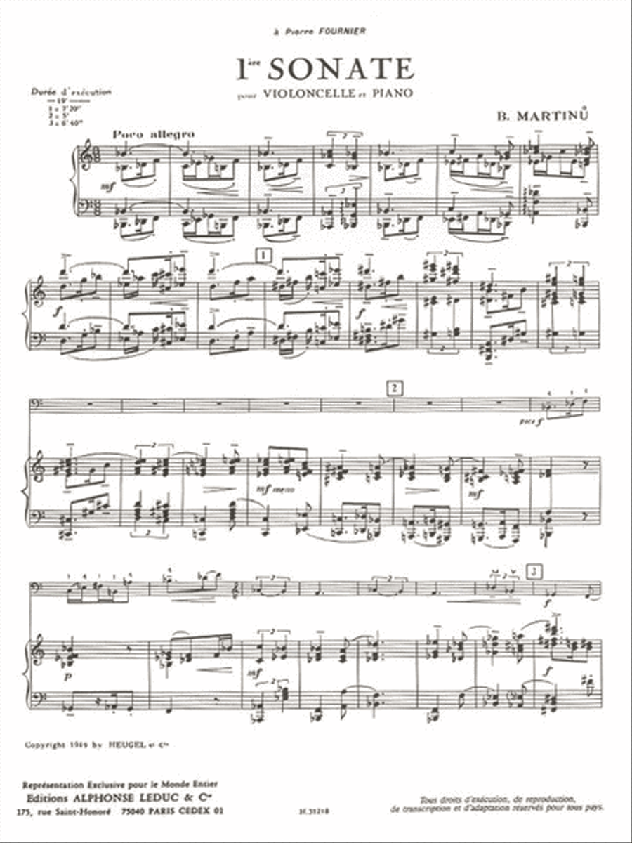 Sonata No.1, H277 (cello & Piano) Piano Accompaniment scores gallery preview page 2