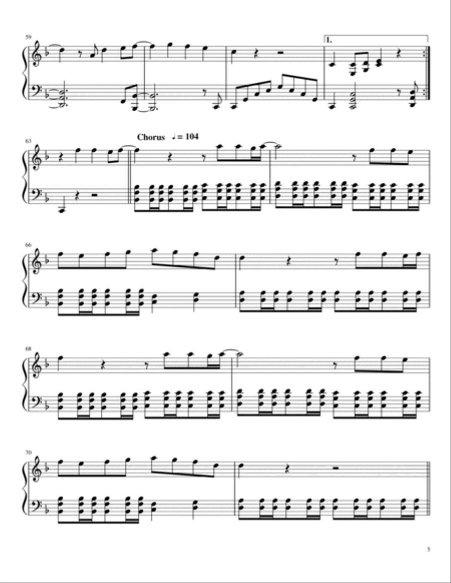 Fear Of The Dark Piano Solo scores gallery preview page 5