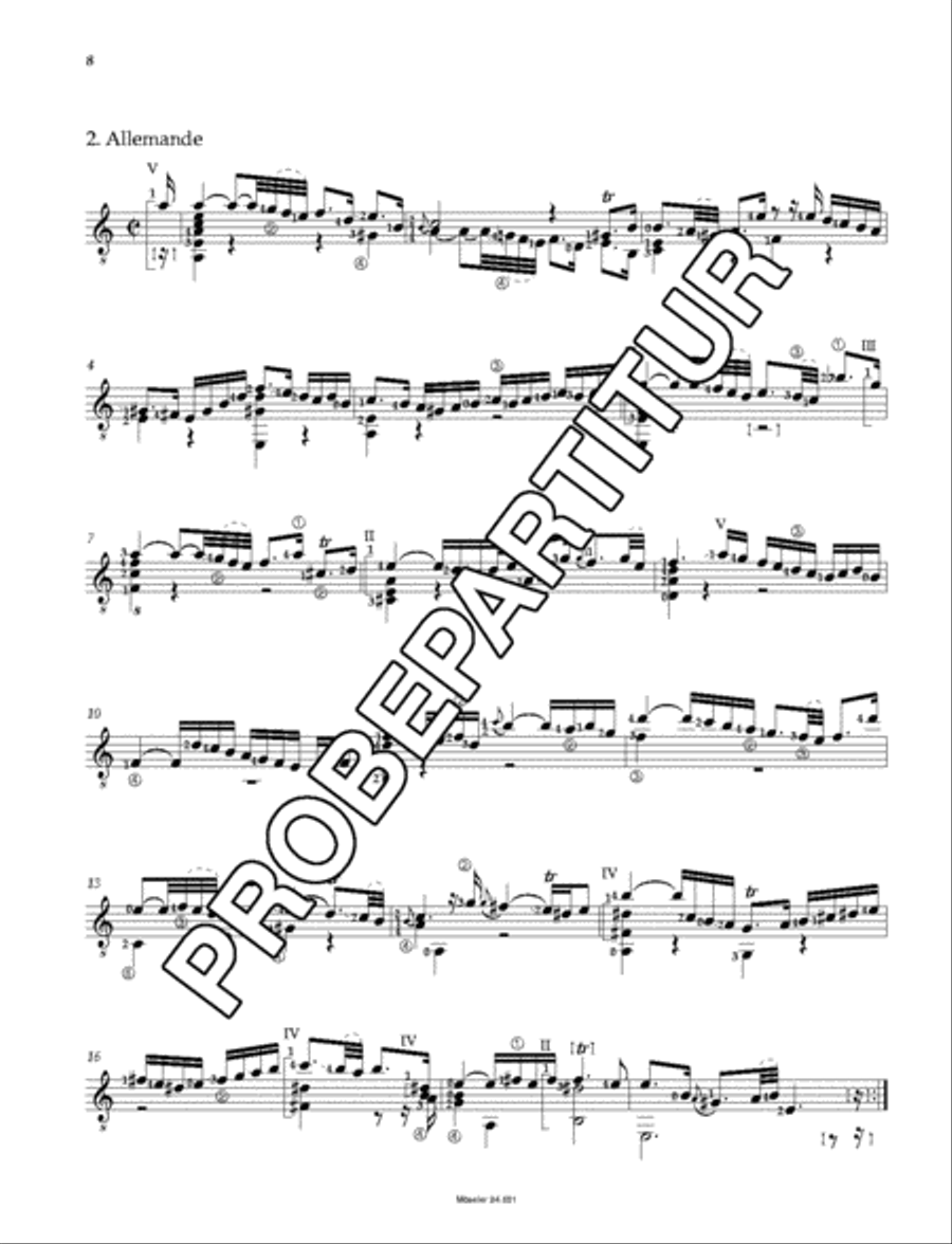 Suite a-Moll (orig. g-Moll) BWV 995 Classical Guitar scores gallery preview page 9