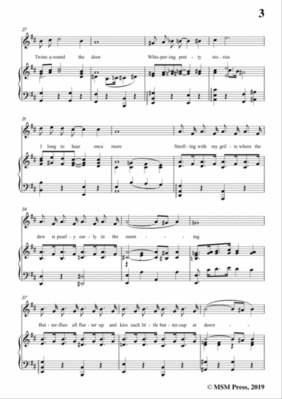 Walter Donaldson-Carolina In The Morning,in D Major,for Voice and Piano Voice Solo scores gallery preview page 5