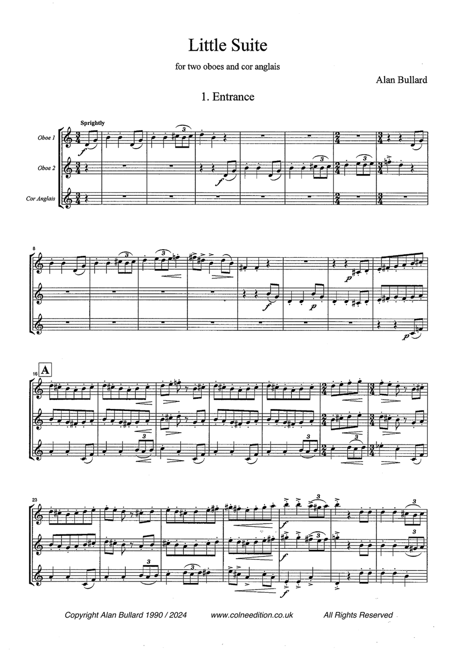 Little Suite (for two oboes and cor anglais) Woodwind Trio scores gallery preview page 3