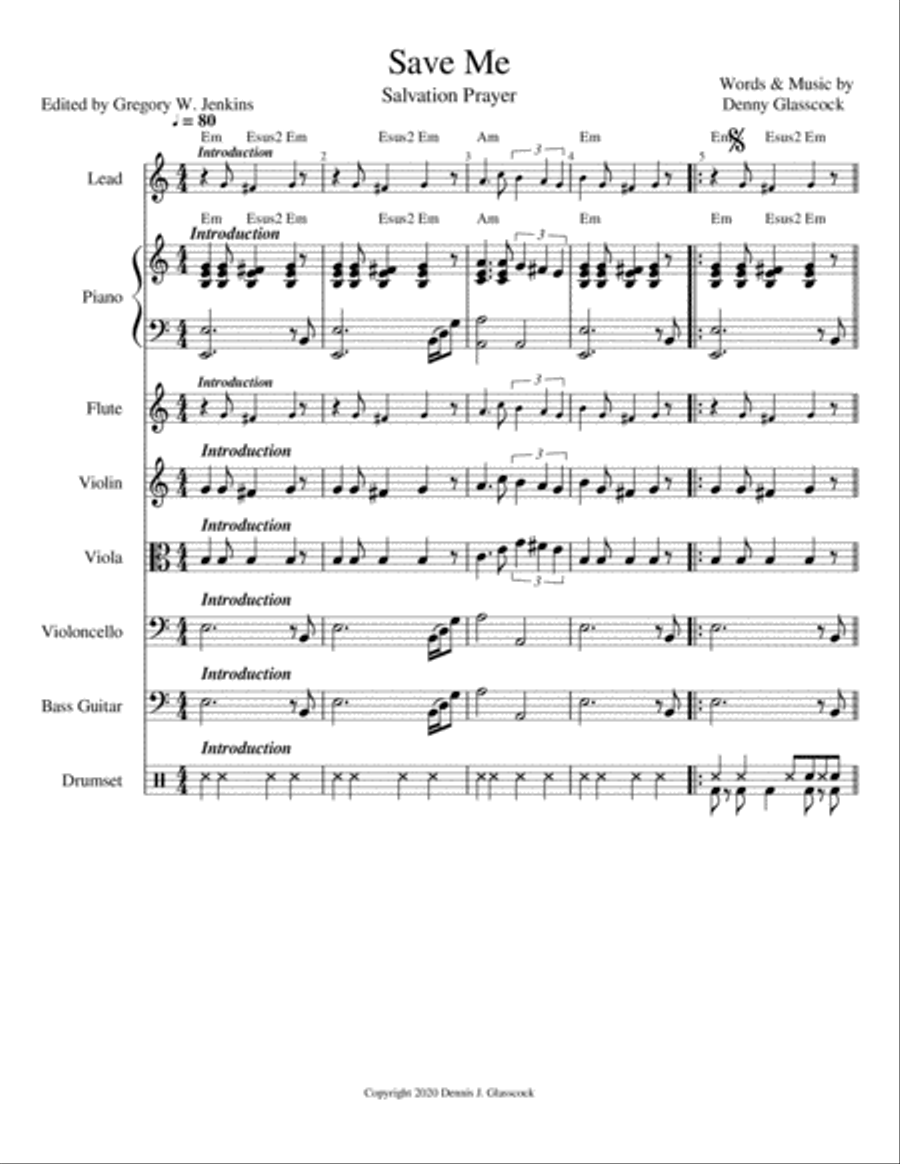 Save Me (Salvation Prayer) Small Ensemble scores gallery preview page 3