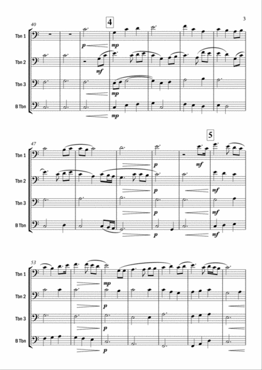 Calon Lan for Trombone Quartet Trombone Quartet scores gallery preview page 3