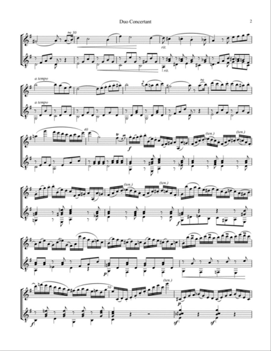 Duo Concertant, Op. 25, Maestoso (i) for violin and guitar String Duet scores gallery preview page 2