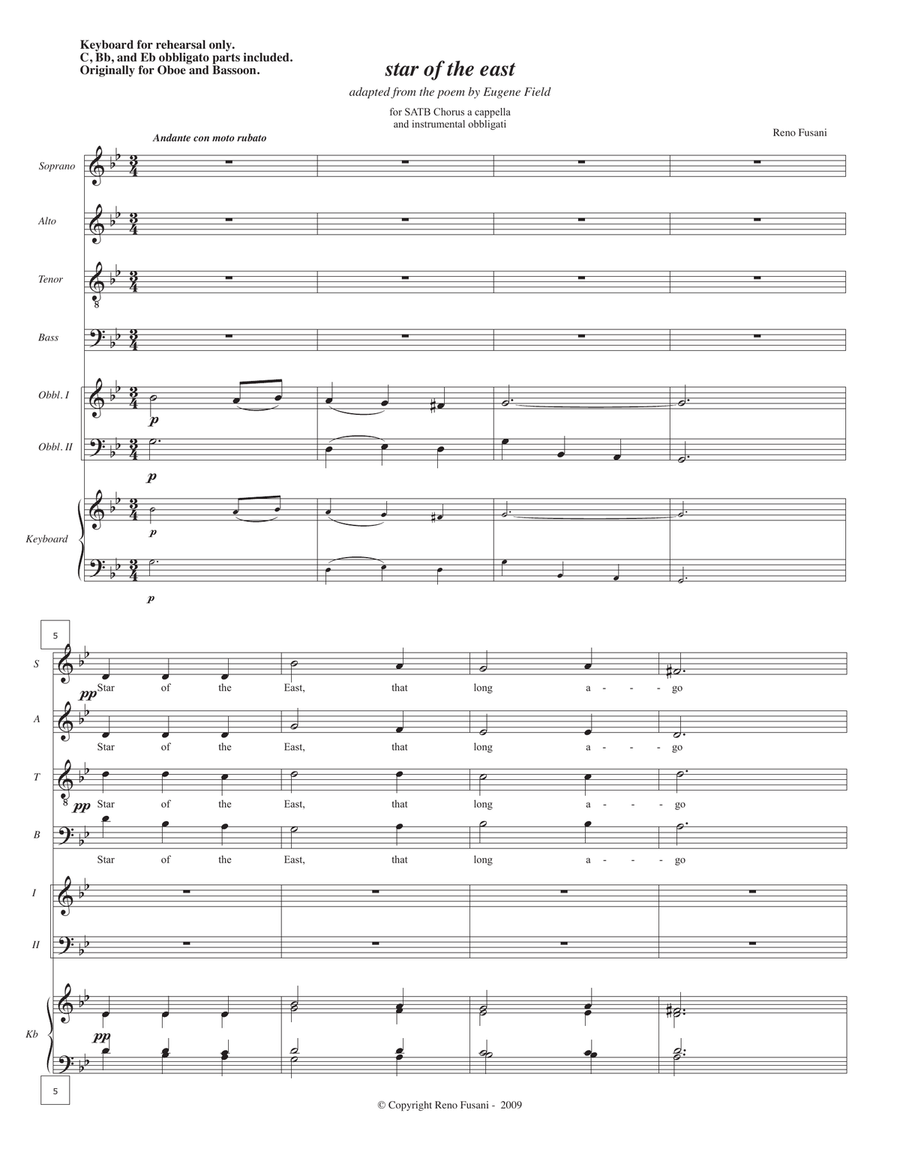 Star of the East Star of the East 4-Part scores gallery preview page 1