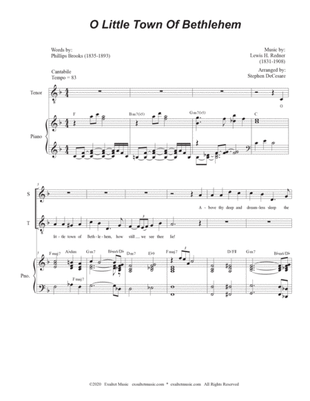 O Little Town Of Bethlehem (Vocal Quartet - (SATB) image number null