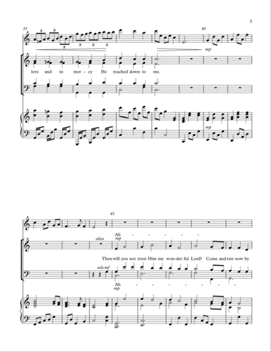 He Reached Down To Me 4-Part scores gallery preview page 3