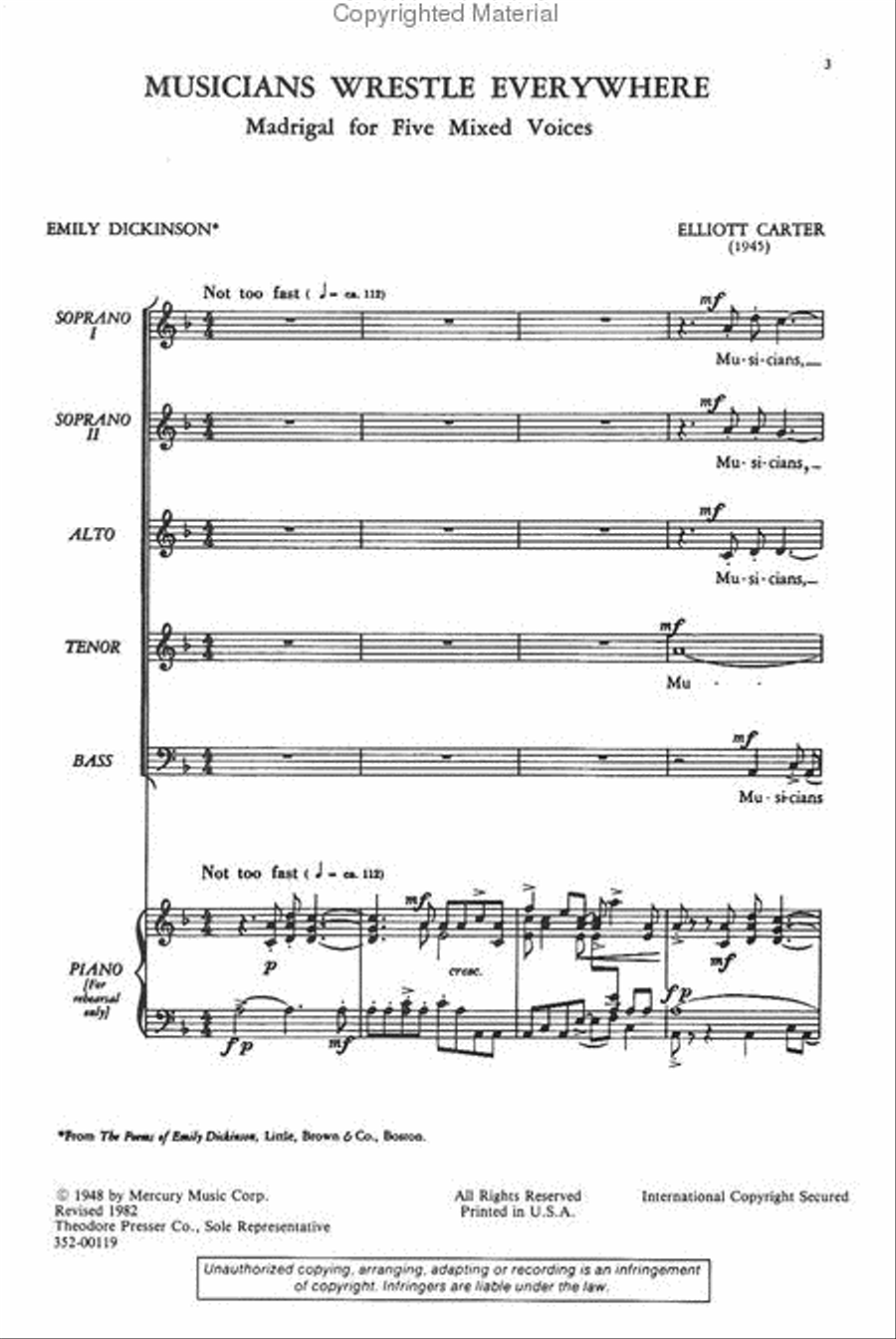 Musicians Wrestle Everywhere SSATB scores gallery preview page 2