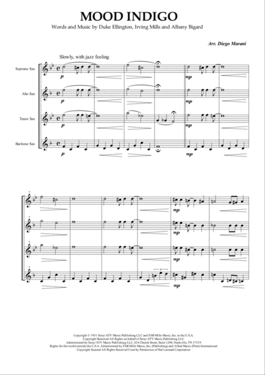 Mood Indigo Woodwind Quartet scores gallery preview page 3