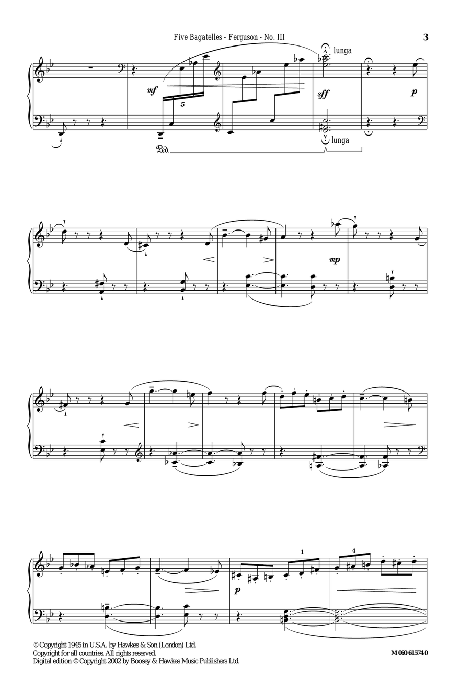 Five Bagatelles (III) Piano Solo scores gallery preview page 3