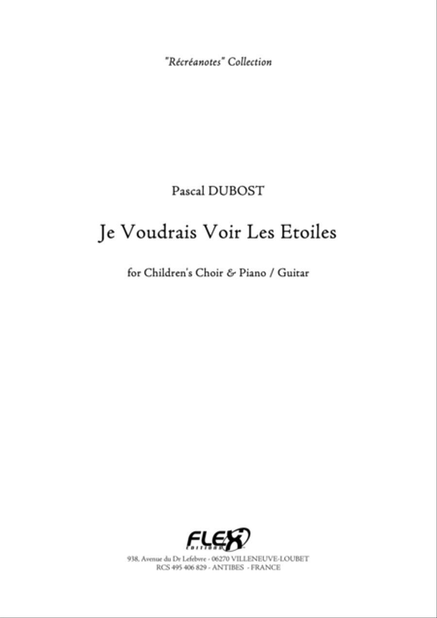 Je Voudrais Voir les Etoiles Children's Choir scores gallery preview page 1