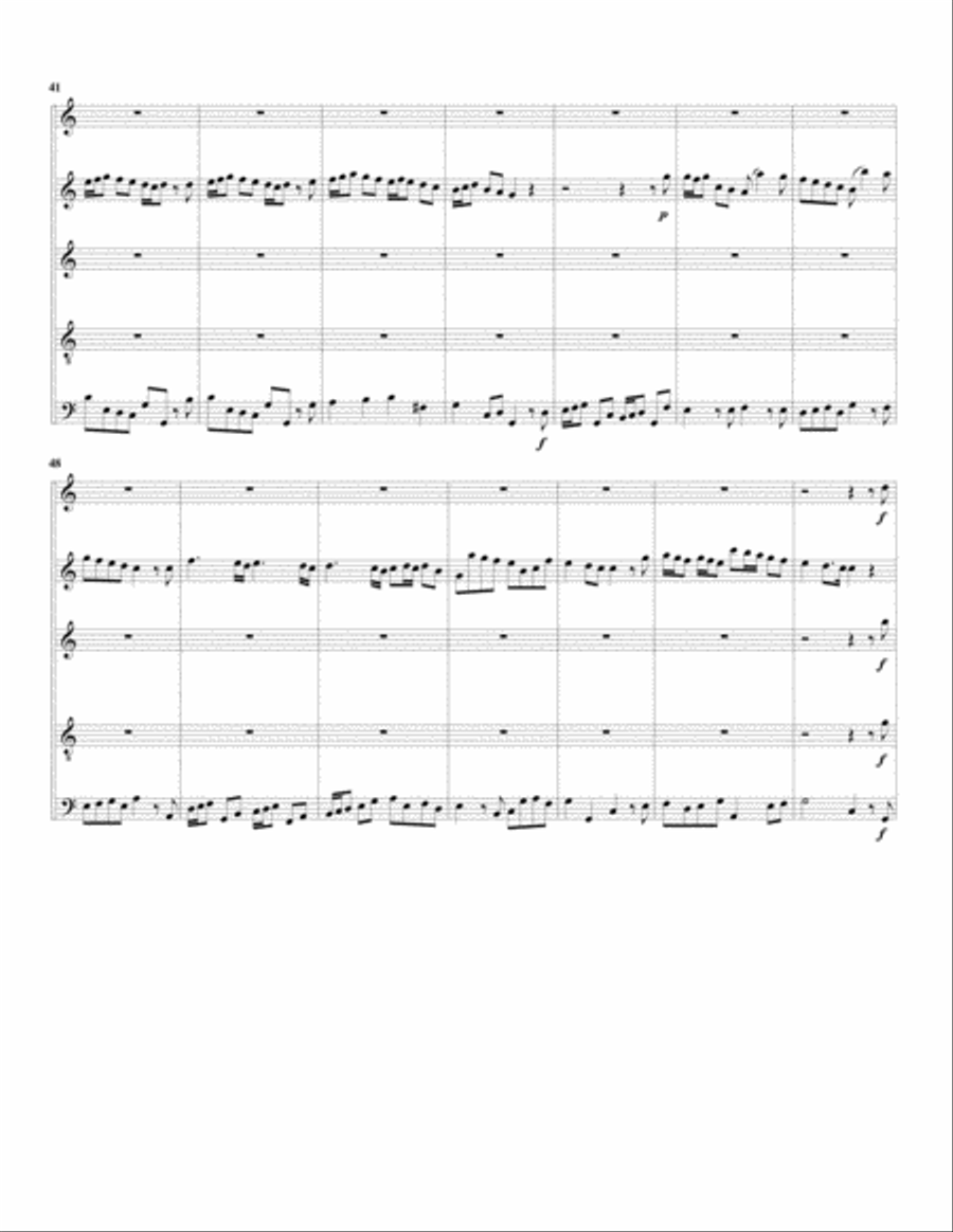 Aria: All' alma fedel amore placato from Alcina (arrangement for 5 recorders) Recorder scores gallery preview page 4