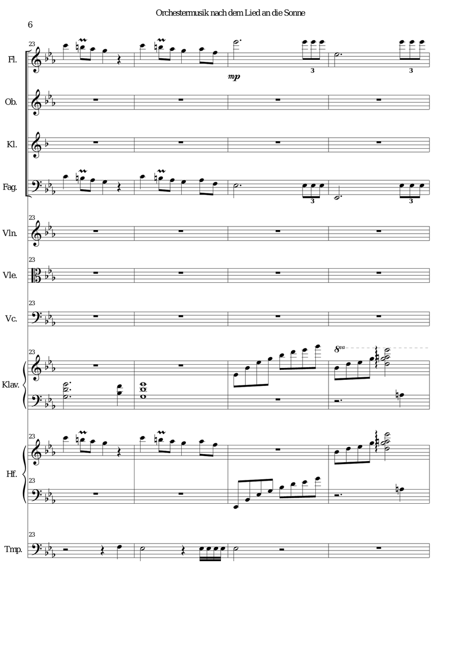 ATON part 6-Orchestermusik nach dem Lied an die Sonne - woodwind, strings, piano, harp, timpani Full Orchestra scores gallery preview page 6