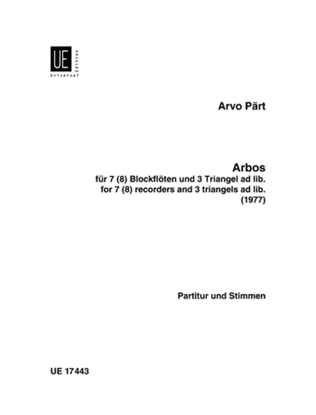 Book cover for Arbos, 7 Recorders/3 Triangles