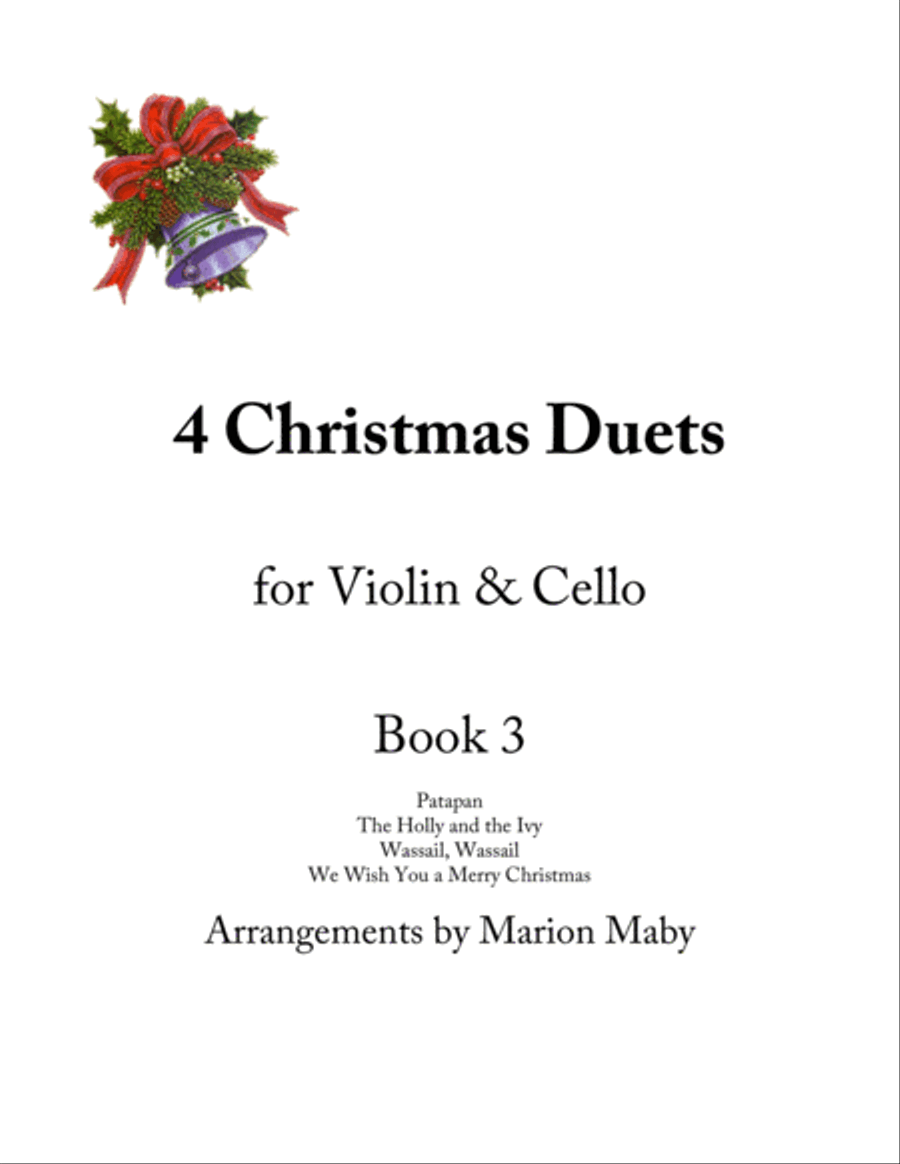 4 Christmas Duets for Vln & Cello, Bk. 3 String Duet scores gallery preview page 1