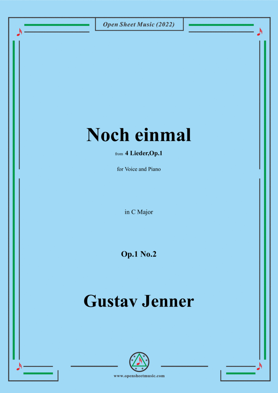Jenner-Noch einmal,in C Major,Op.1 No.2,from '4 Lieder,Op.1' Voice scores gallery preview page 1