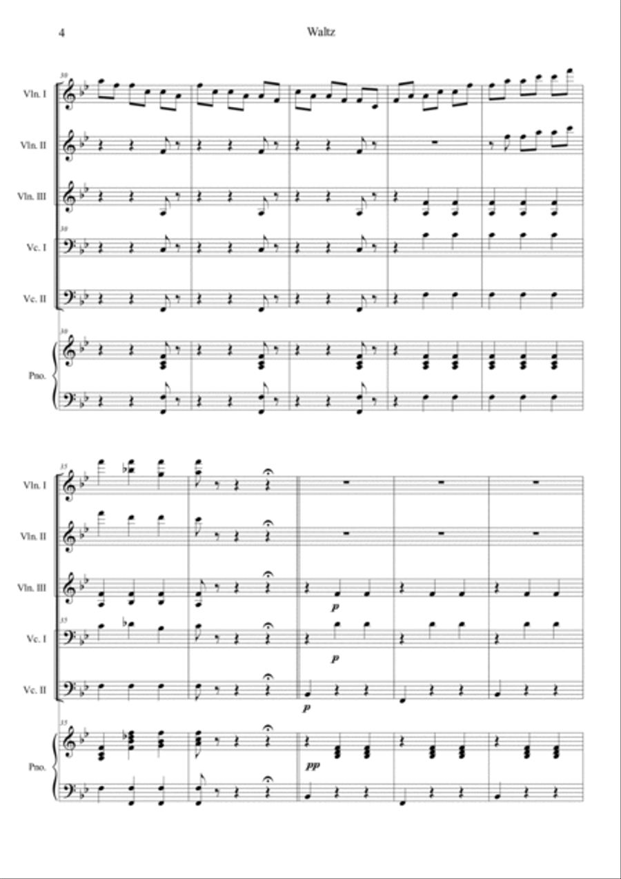 Waltz from Sleeping Beauty Piano Trio scores gallery preview page 4