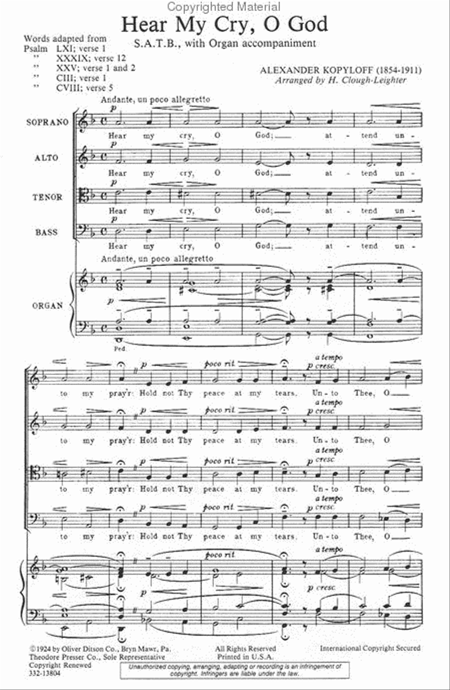 Hear My Cry, O God Hear My Cry, O God 4-Part scores gallery preview page 2