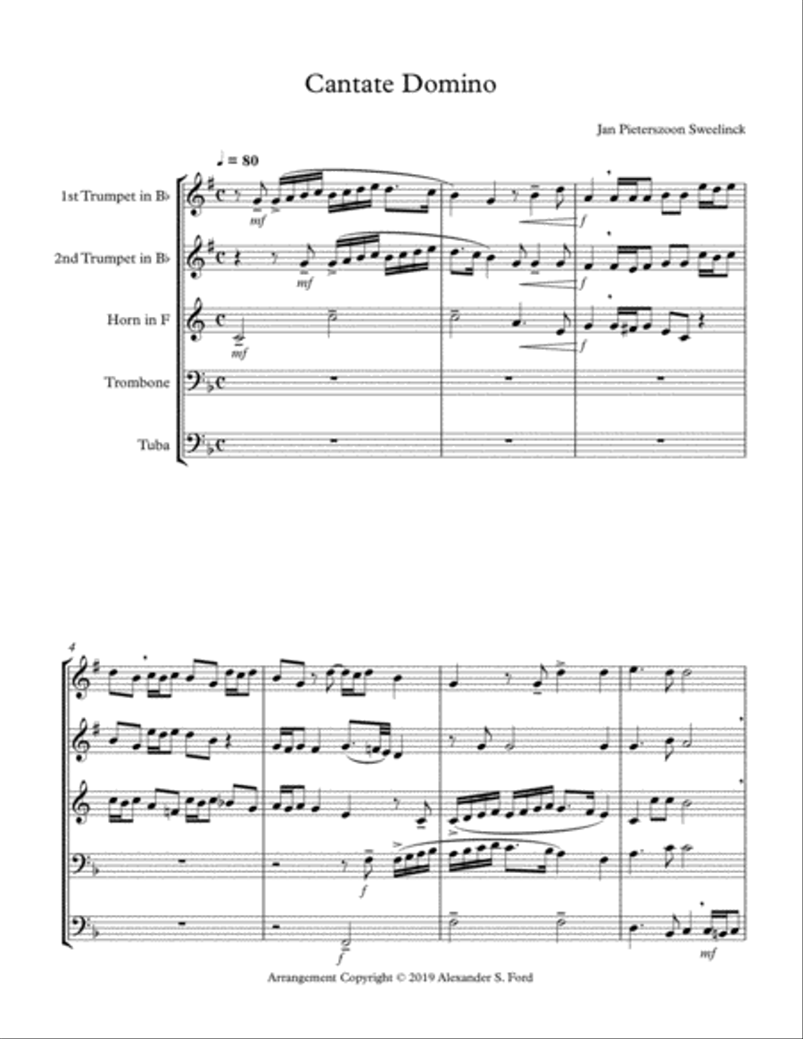 Cantate Domino Cantate Domino Brass Ensemble scores gallery preview page 1