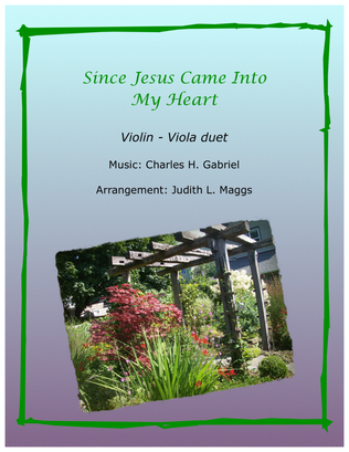 Book cover for Since Jesus Came into My Heart for Violin/Viola duet with piano