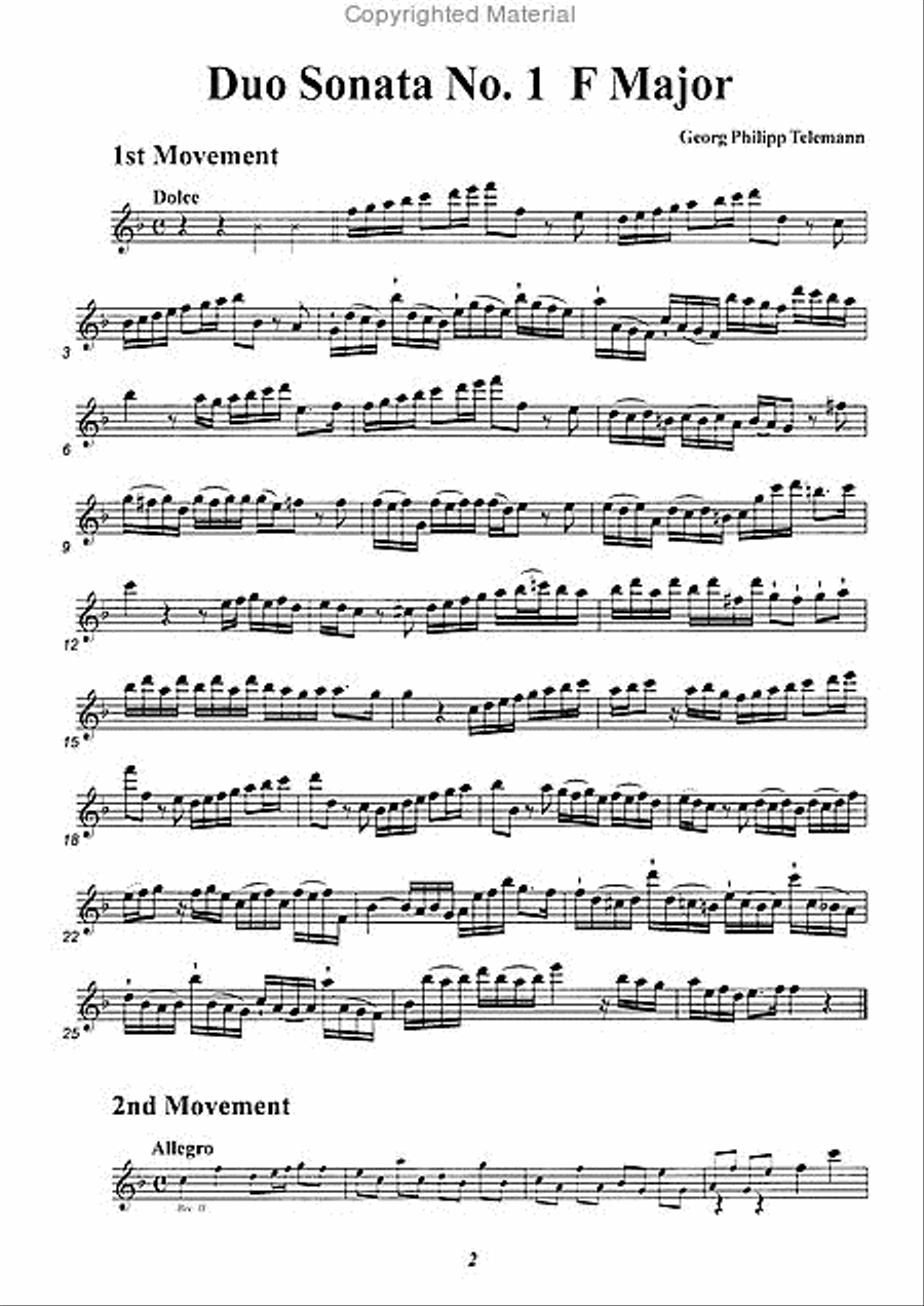 Duo Sonatas Vol. 1 Alto Recorder scores gallery preview page 2