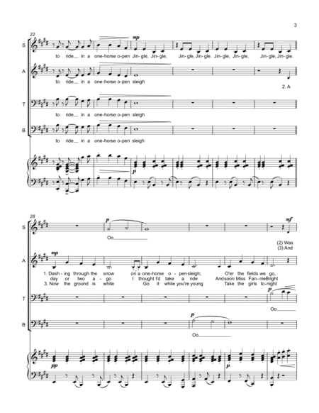 Jingle Bells (SATB & Piano) image number null