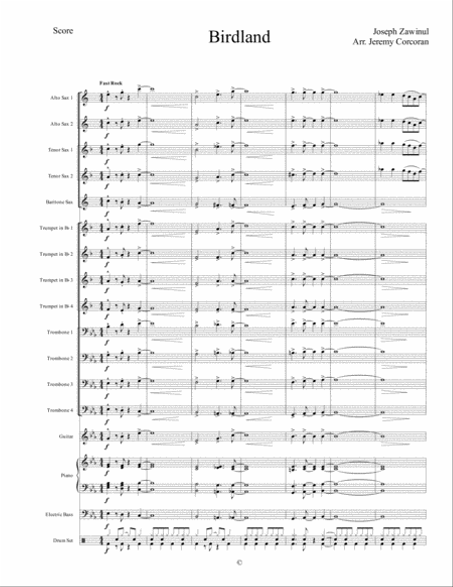 Birdland Birdland Jazz Ensemble scores gallery preview page 1
