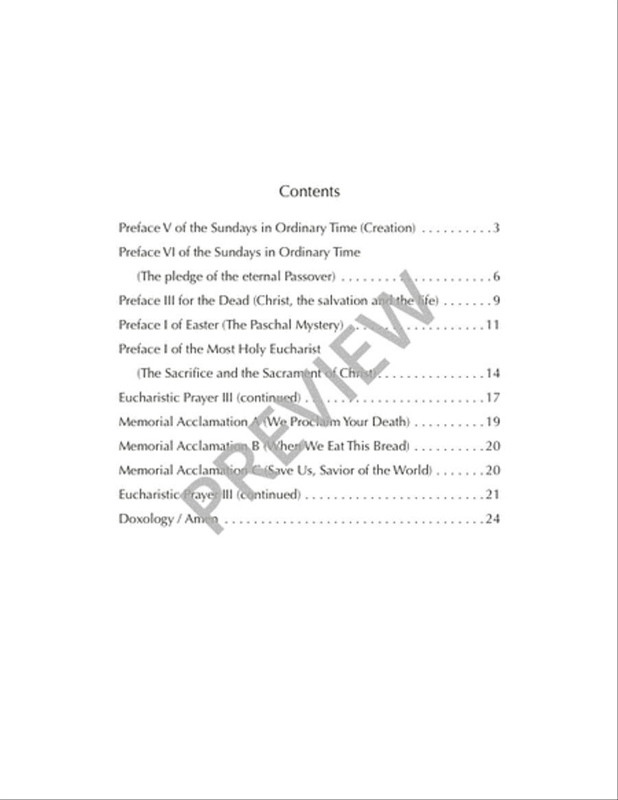 Eucharistic Prayer III with Additional Prefaces for 