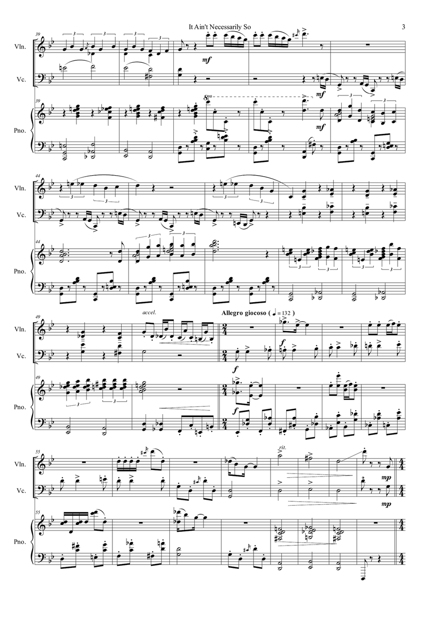 It Ain't Necessarily So from PORGY AND BESS Piano Trio scores gallery preview page 3