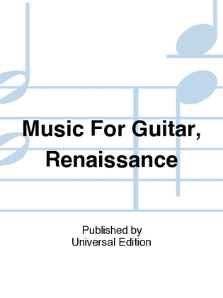 Book cover for Music for Guitar, Renaissance