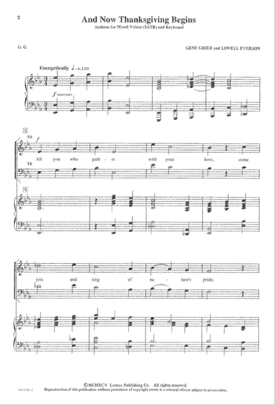 And Now Thanksgiving Begins 4-Part scores gallery preview page 2