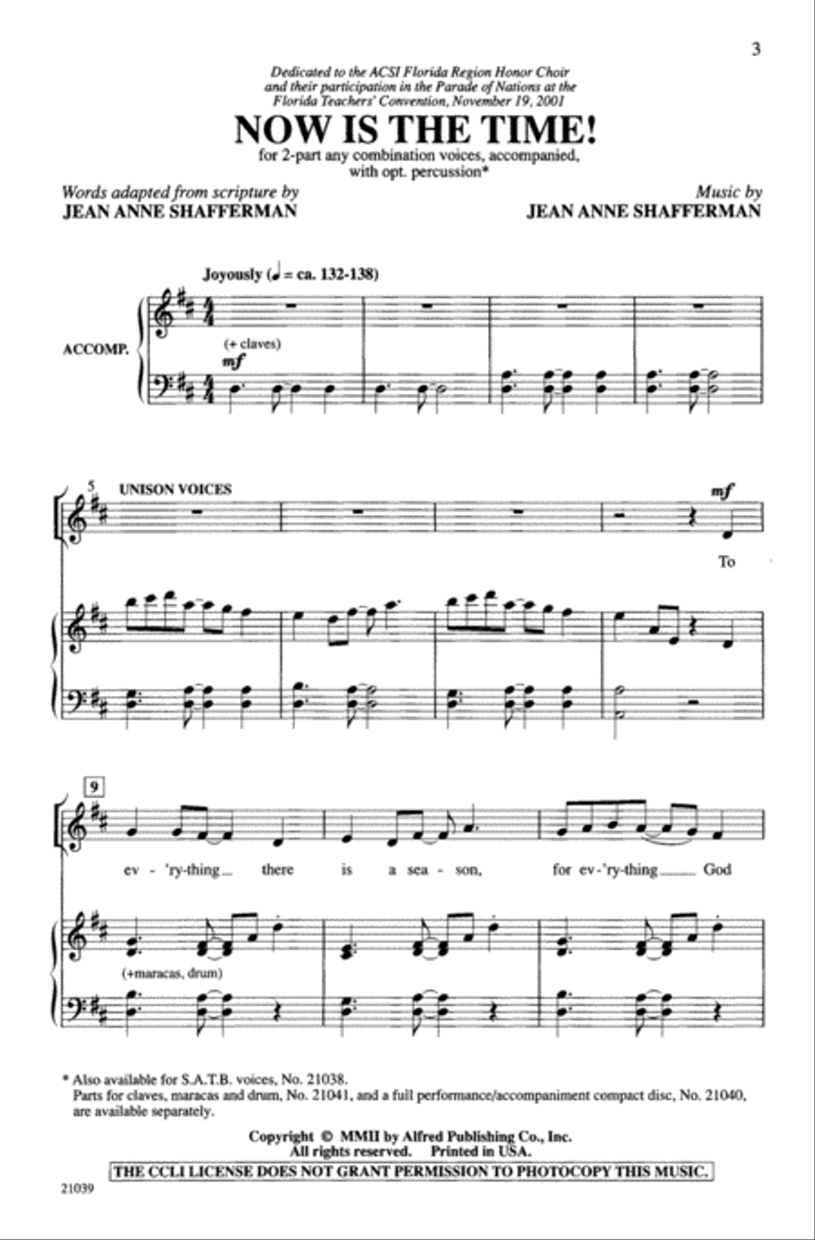 Now Is the Time! 2-Part scores gallery preview page 3