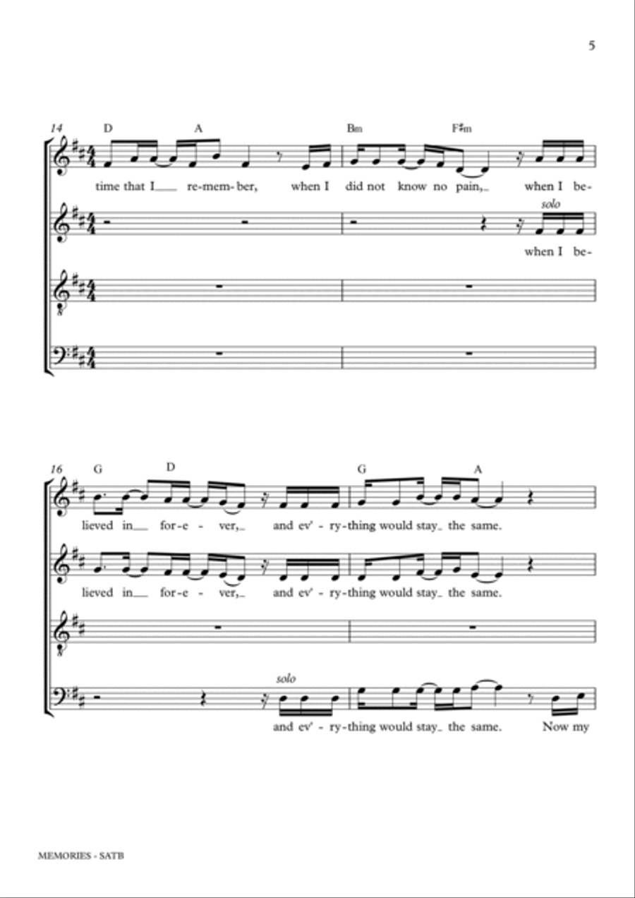 Memories 4-Part scores gallery preview page 5