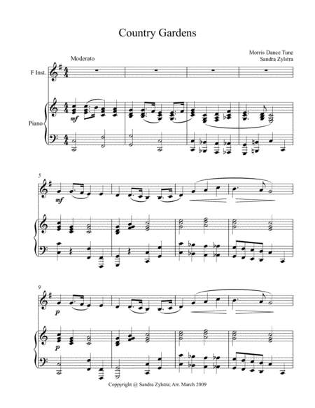 Country Gardens (treble F instrument solo) image number null