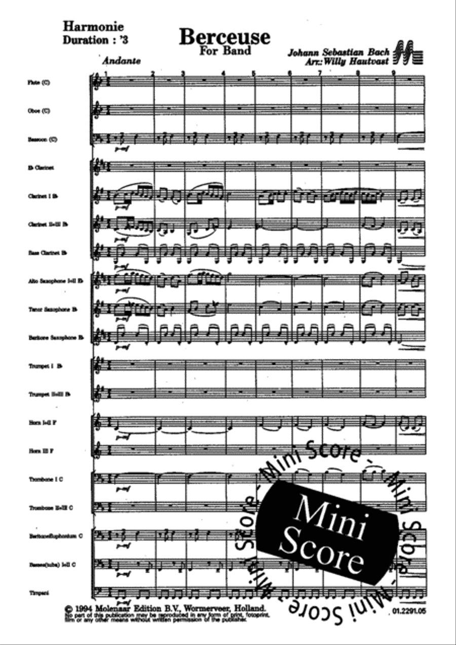 Berceuse Berceuse Concert Band scores gallery preview page 5