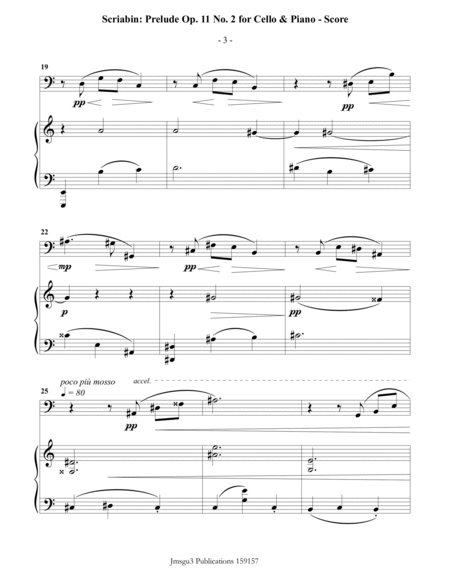 Scriabin: Prelude Op. 11 No. 2 for Cello & Piano image number null