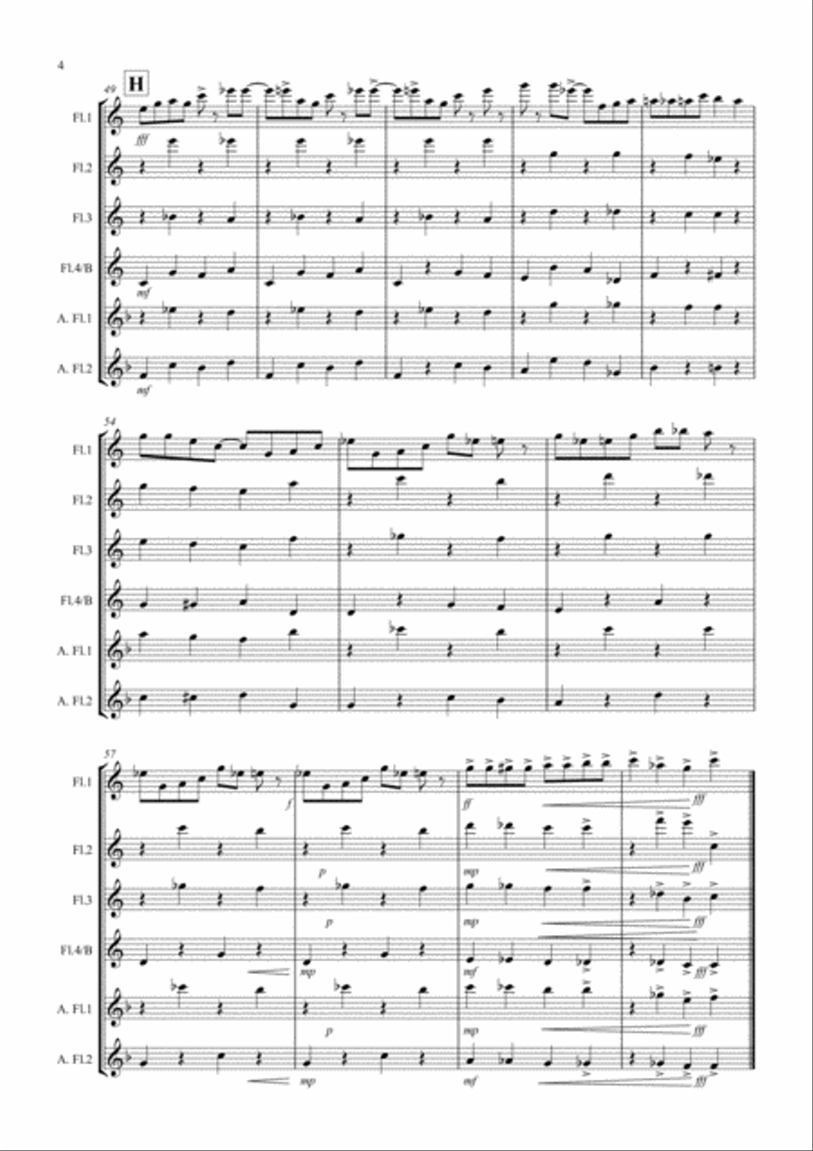 The Dancing Dog! for Flute Quartet Flute Quartet scores gallery preview page 4