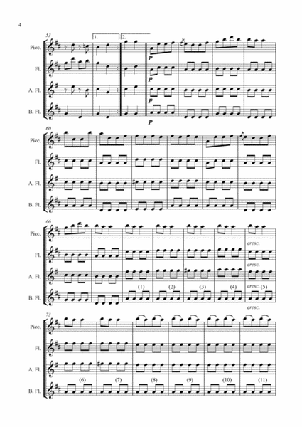 Galop Infernal (Can-Can) arr. four flutes image number null